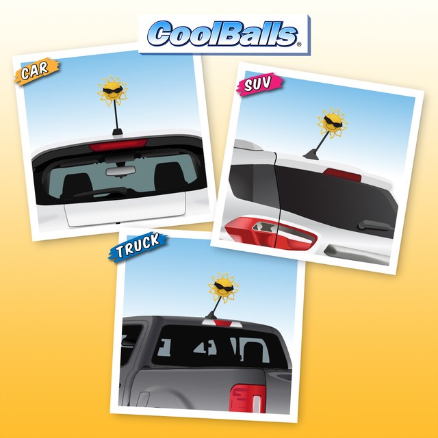 CoolBalls Sunshine Car Antenna Ball / Desktop Stand (Fat Antenna)(Plain