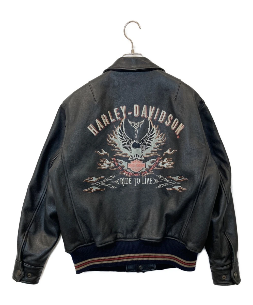 Harley-Davidson Riders Leather Single Jacket M Size Black Men's