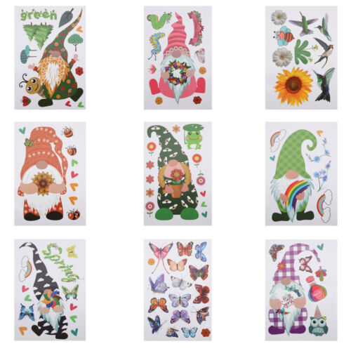  Dwarf Butterfly Sticker Lovely Patterns Window Stickers Gnome Removable - Picture 1 of 12