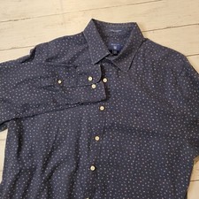 GANT Button Up Shirt Mens Large 41-42 Regular Fit Tweed Flower Twill 16 1/2