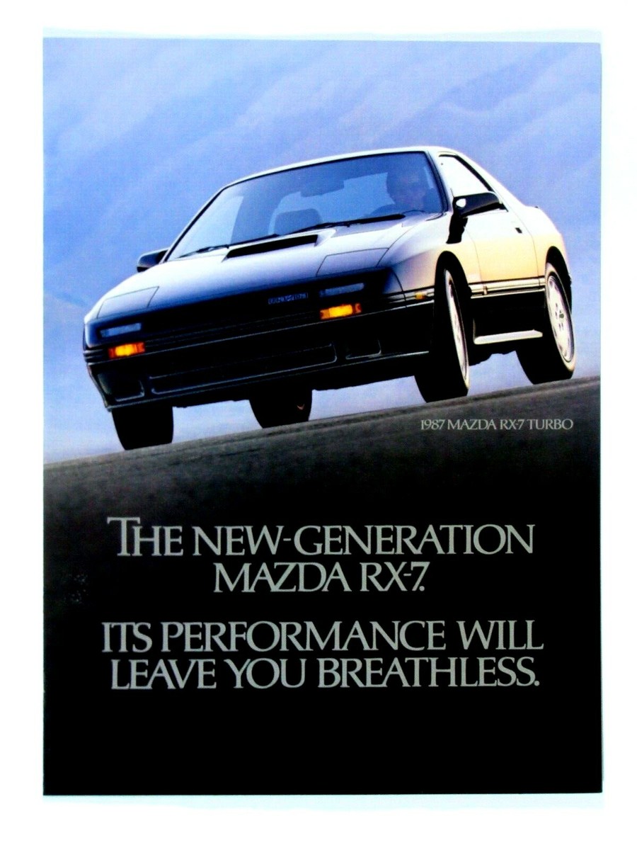 1987 Mazda RX 7 Vintage The New Generation Fold Out Original Print