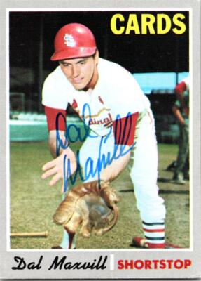 Dal Maxvill autographed baseball card (St Louis Cardinals) 1970 Topps #503