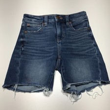 American Eagle Shorts Womens Size 00 The Dream Jean High Rise Midi Cut Off Denim