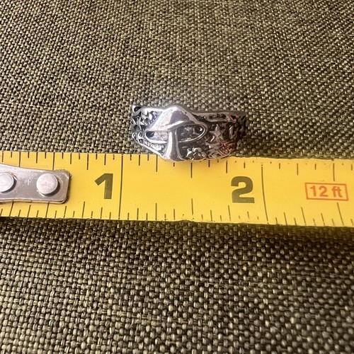 MUSHROOM STAR HIPPIE BOHO RING SIZE 9.75 STERLING 925 SILVER UNISEX - Picture 5 of 7