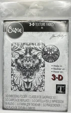 Damask Sizzix 3-D Texture Fades Embossing Folder by Tim Holtz 665733 NEW!