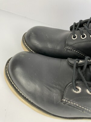 Red Wing 8165 Lace-Up Classic Work Round Toe Leather Boots Black