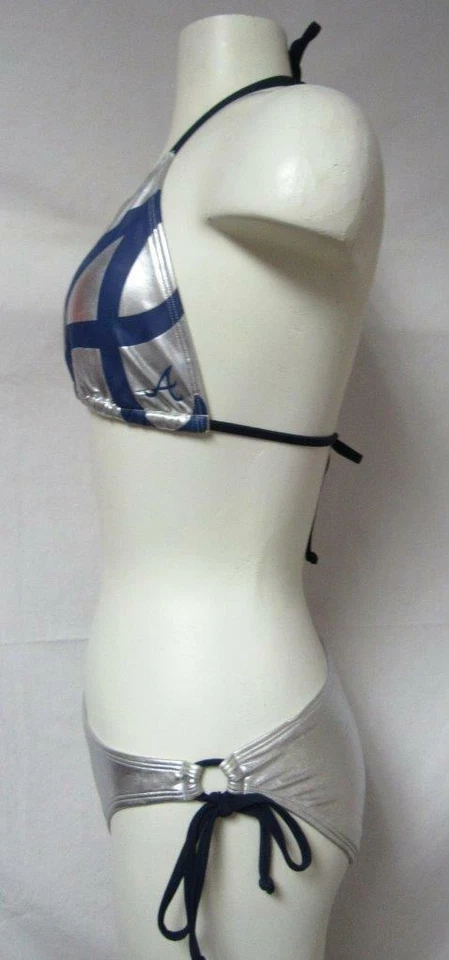 Atlanta Braves Women's Size Medium Metallic Bikini Swimsuit Bathing Suit C1 1983 - Image 3 of 4