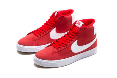 Nike SB Zoom Blazer Mid University Red Suede White 864349-602