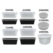 Plastic Food Containers with Leak Proof Lids Takeaway Storage Microwave Freezer