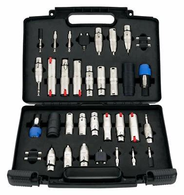 Stecker Audio Adapter Set Koffer Bühne Mikro Micro Studio XLR Klinke RCA Cinch