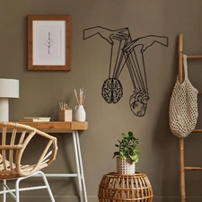 Brain and Heart Head Metal Wall Art, Wall Decor, Wall Hangings, Home Decor