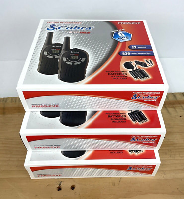 6 Pack Cobra Micro Talk 2 Way Radios 22 Channel 6 Mile Long Range Walkie Talkies
