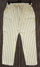 STRIPED PULL ON LINEN MIX TROUSERS FROM PRIMARK SIZE 10 EX COND