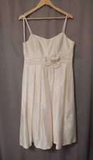 Eliza J. Rhinestone & Pearl Embellished Fit & Flare Off White Dress Size 16