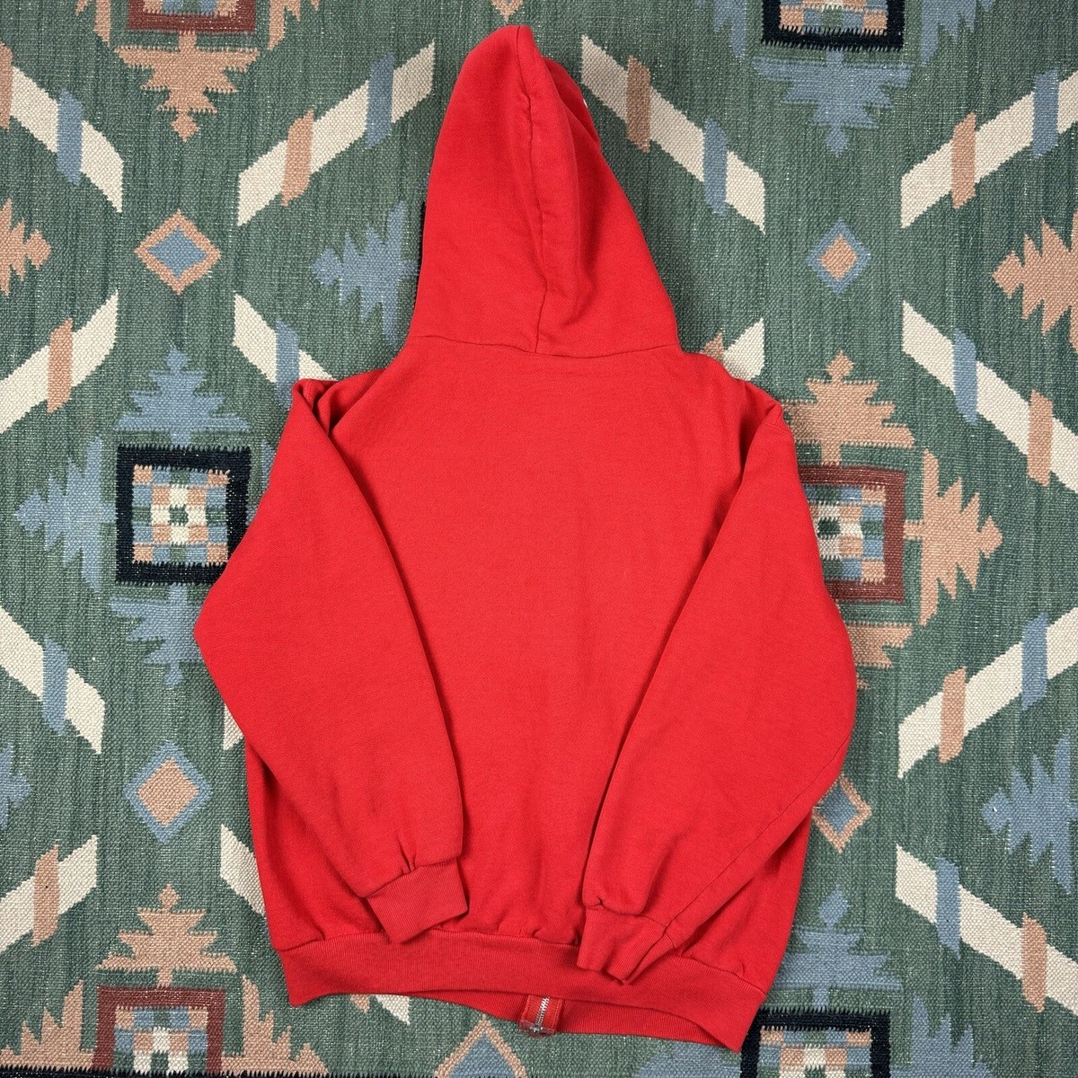 Vintage 60s 70s Red Full Zip Hoodie Split Pocket Size Medium Vintage 60s 70s Red Full Zip Hoodie Split Pocket Size Medium