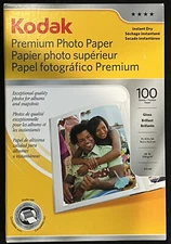 KODAK Premium Photo Paper 4" x 6" For All Inkjet Printers Instant Dry 90 Sheets