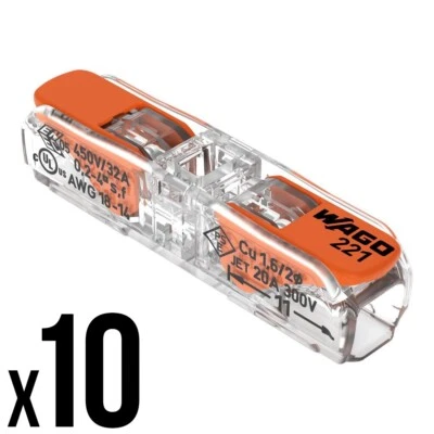 WAGO 221-2411 Connectors Inline Compact Splicing x10