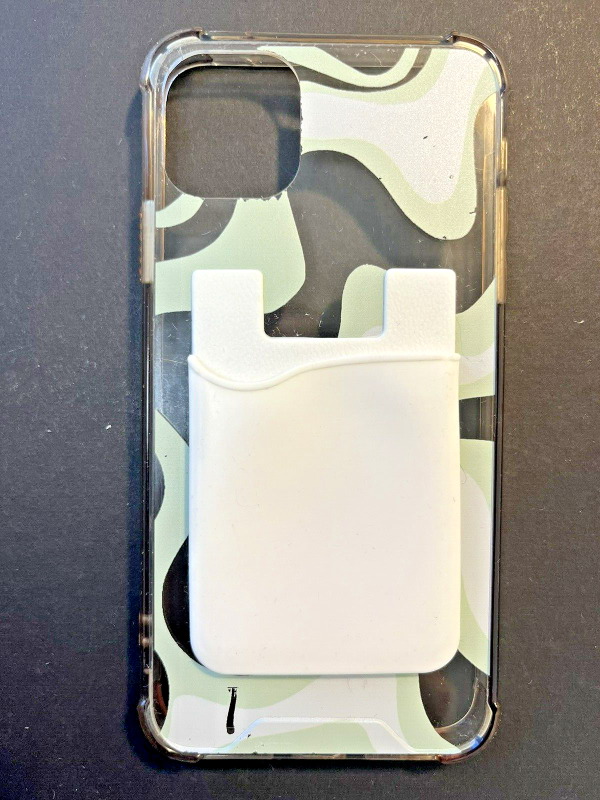 Cute Wave Pattern iPhone 11 ProMax Case with Card Holder - Hard Plastic-image