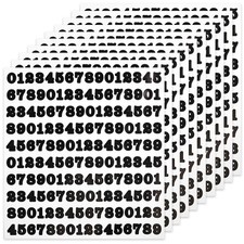 1600 Pcs Black Number Stickers 0.5 Inch, 10 Sheets Self-Adhesive Vinyl 0-9 De...