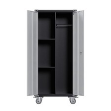 Metal Locker Storage Cabinet 71 Inch Wheels Adjustable