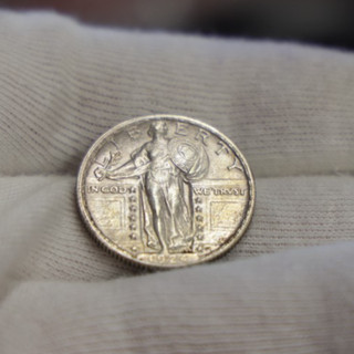 1924 US Standing Liberty Quarter 25c AU (Cleaned)