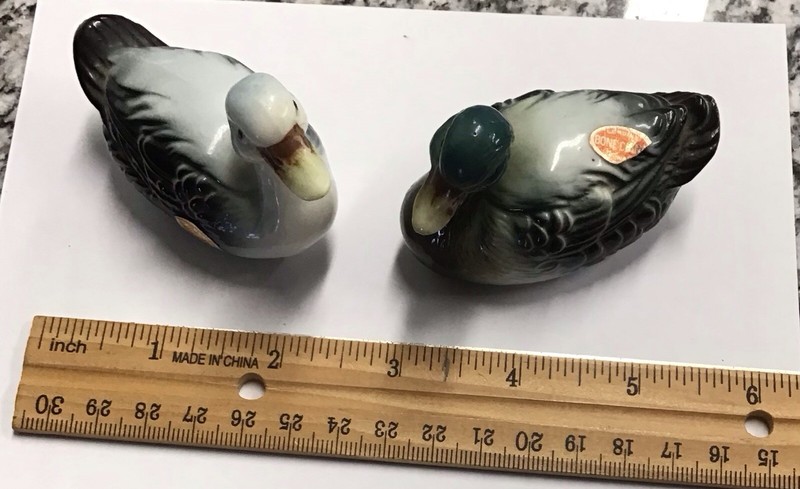 Set Of 2 Small Ducks Bone China VTG Very Nice!