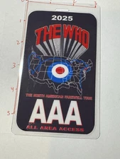 The Who Commemorative 2025 Tour All Area Access, Backstage Pass, And Lanyard