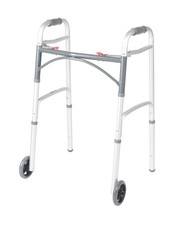 Drive Medical Deluxe Folding Walker with Wheels, U-Shaped Frame
