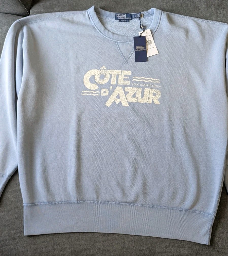 Ralph Lauren Polo XL Sudadera Polar Azul Costa Azul Vintage - Nuevo con Etiquetas Precio de venta sugerido por el fabricante 199 GBP