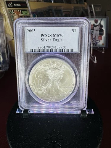 2003 Silver American Eagle PCGS MS 70 Classic blue Label!