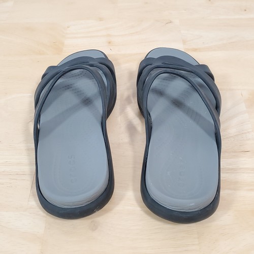 Crocs Meleen Twist Sandals Women's Sz 9 Strappy Slides Black Flip Flops Comfort - Picture 6 of 7