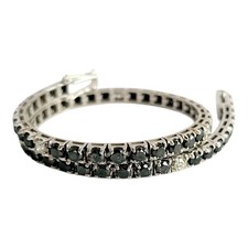 Bracciale TENNIS diamanti  neri ct 5,86 e bianchi ct 0,50 Oro 18kt Unisex