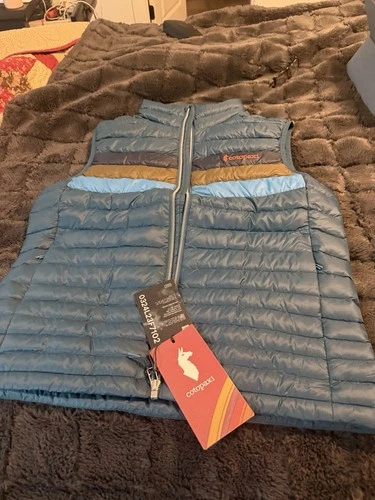 Cotopaxi Fuego Men's M 800 Fill Down Full Zip Striped Puffer Vest Blue image 7