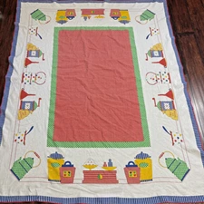 Cafe do Brasil Tablecloth Colorful Cotton Made in Italy Coffee Culture 62x50"