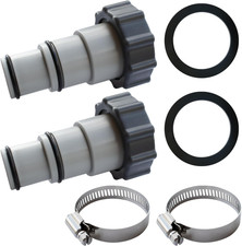 Pool Hose Adapter 1.25 to 1.5, 2 Pack, Gray, Plastic, Swimming Pool Accessory, 2
