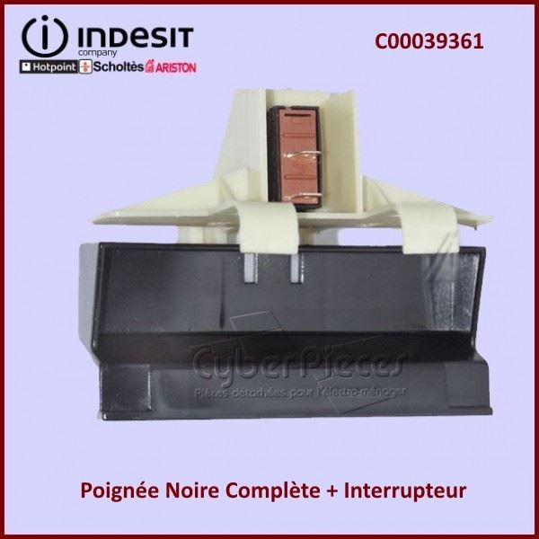 Poignée brune Indesit C00039356 en finition mate haute résistance