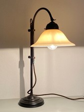 Berliner Messing Schreibtischlampe, Tischleuchte mit passendem Glasschirm #2