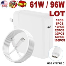LOT 96W 61W USB C Type C Power Adapter Charger For MacBook Air Pro A1718 A2166