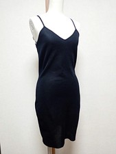 Chanel Camellia Cami Dress Cotton Polyester Black Size 38 Chest 18.9 in