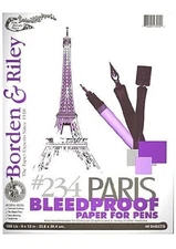 Borden & Riley 9"x 12"234 Paris Paper Pens Pad,108 lb,30 White Sheets,1 Pad Each