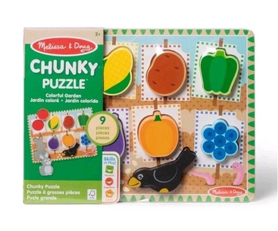 Melissa & Doug Colorful Garden Wooden Chunky Learning Puzzle - 9
