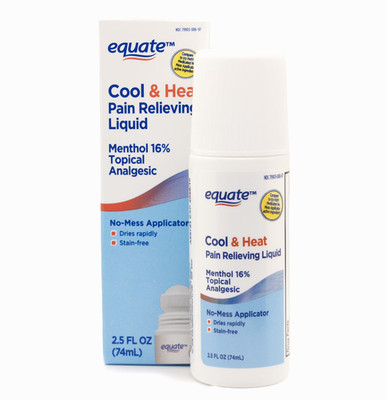 Equate Max Strength Cool & Heat Pain Relief Roll-On, 16% Menthol, 2.5 fl oz