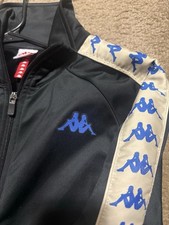 Kappa Track Suit Jacket - black and blue - Size small
