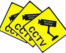 3 PCS Home CCTV Surveillance Security Camera Sticker Warning Decal Signs
