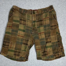 Izod Luxury Sport Shorts Mens 38 Patchwork Plaid Casual Summer Golf Preppy