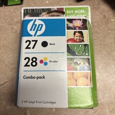 Genuine HP 27 Black 28 Tri-Color Inkjet Cartridges Combo Set NEW