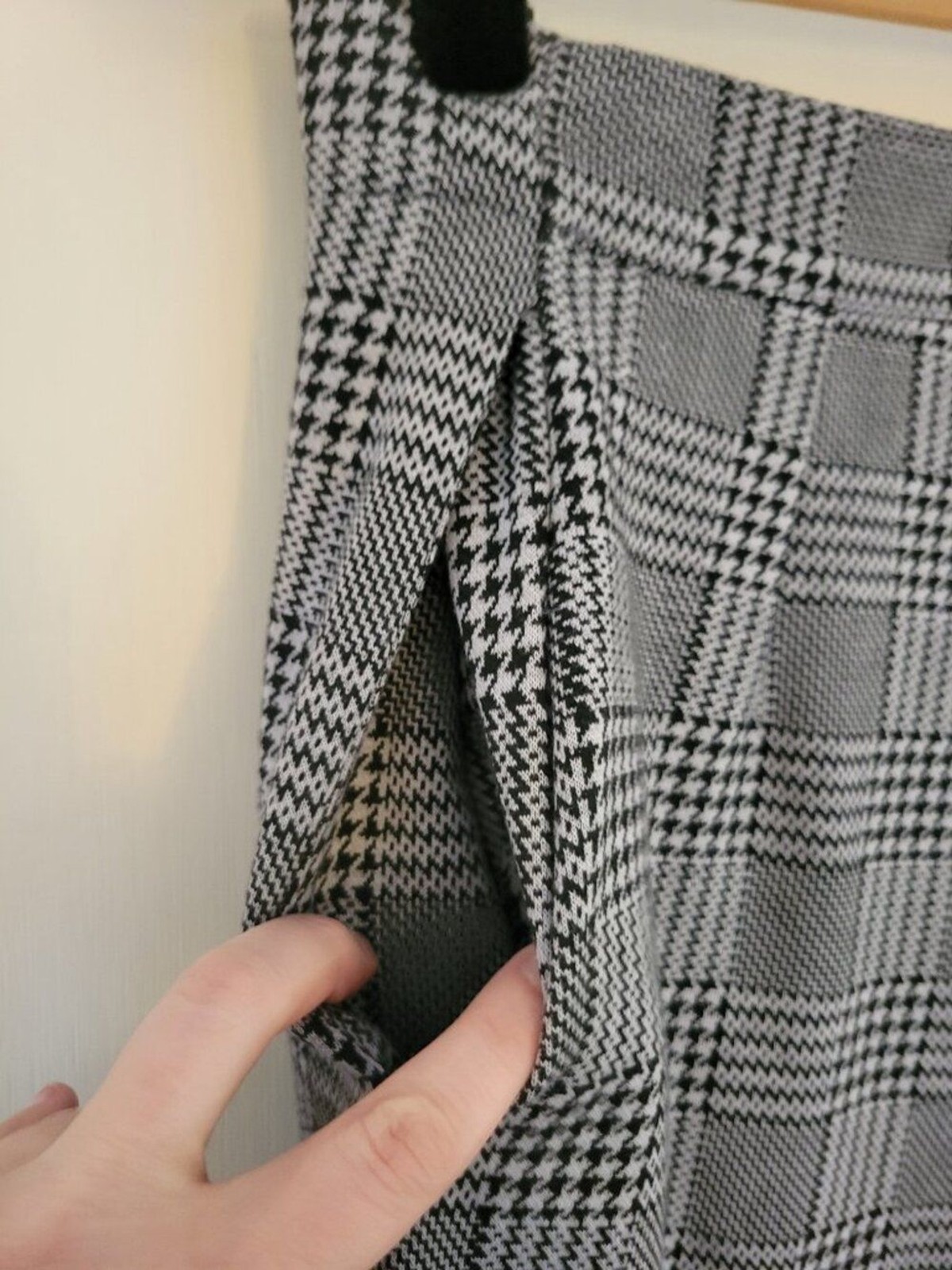 Maeve Anthropologie Avery Houndstooth Pleated Wide-Leg Trousers Black White Sz 4 image 6