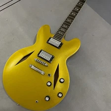 Customized gold DG-335 electric guitar maple wood body chrome hardware in stock