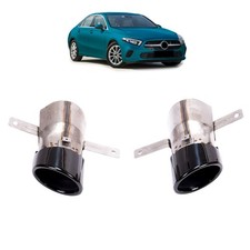Schwarze Auspuffblenden für Mercedes A-Klasse W177 CLA C118 GLA GLB 2018-2024 Schwarze Auspuffblenden für Mercedes A-Klasse W177 CLA C118 GLA GLB 2018-2024