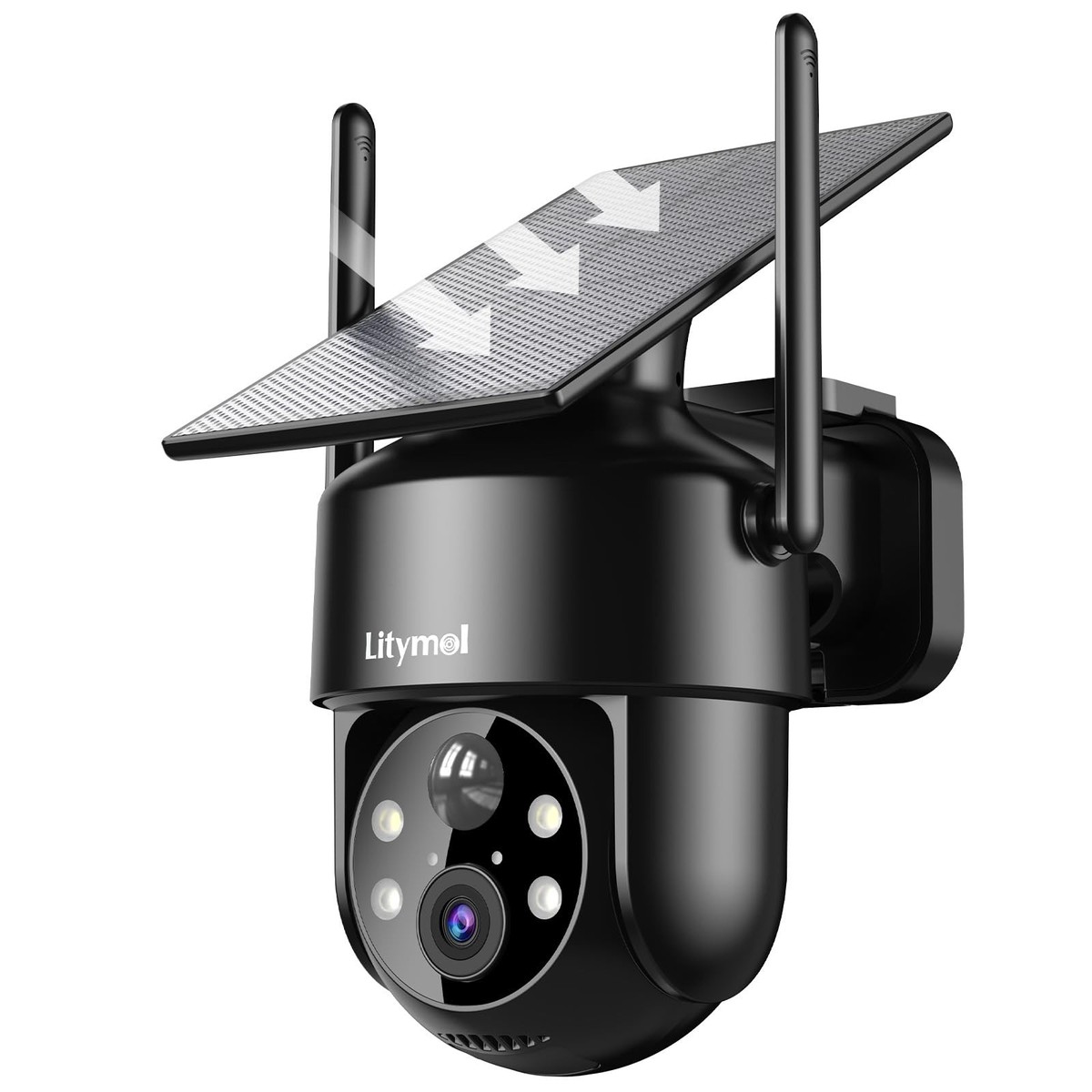LITYMOL 2K 360° View Solar Security Cameras Wireless Outdoor, 2.4g
